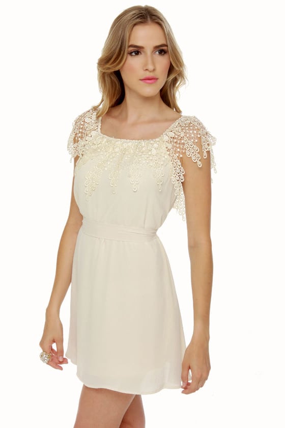 Cute Cream Dress - Lace Dress - White Dress - $44.50