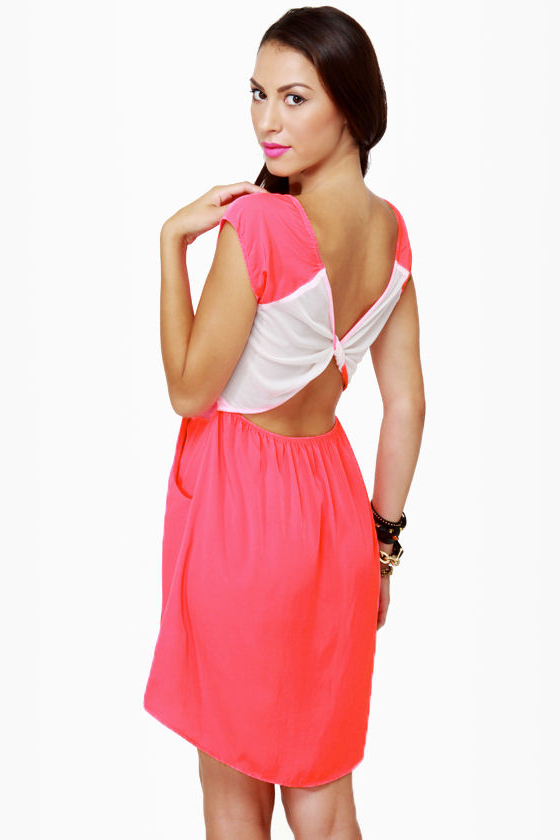 Burning Love High-Low Neon Pink Dress