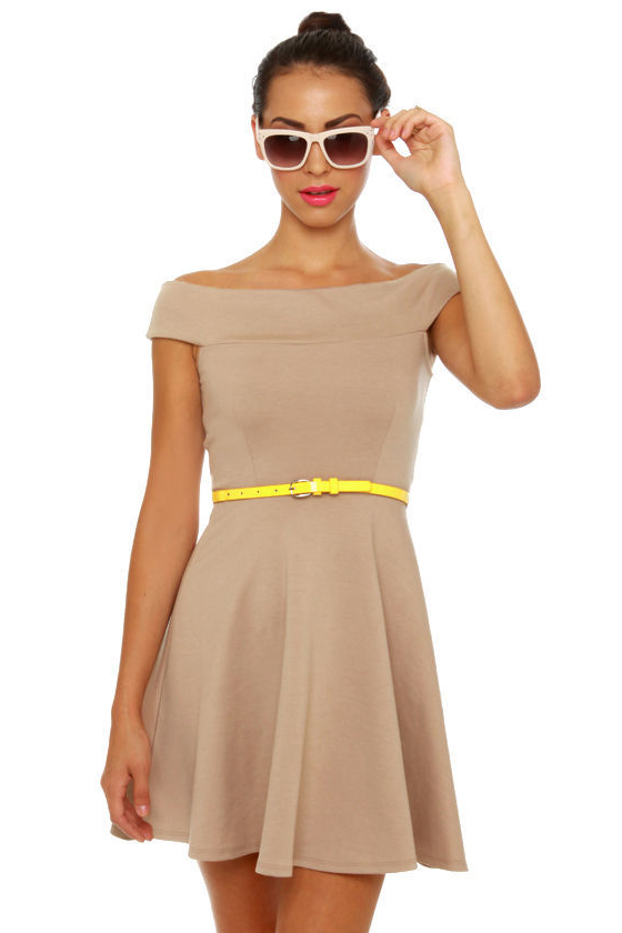 Mid-Century Marvel Beige Dress