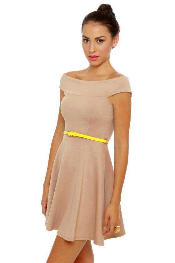Mid-Century Marvel Beige Dress