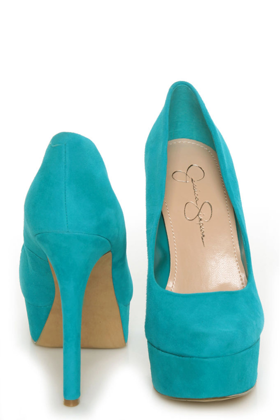 Jessica Simpson Waleo Aquadisiac Kid Suede Platform Pumps