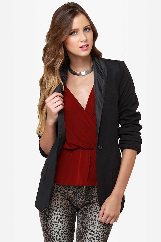 Lapel\\\\\\\\\\\\\\\\\\\\\\\\\\\\\\\'s Show Black Blazer