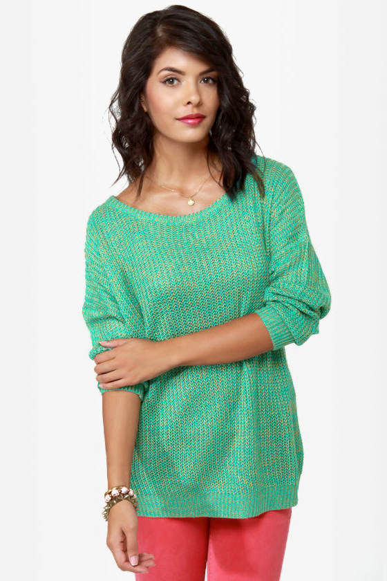 Little Secrets Teal and Gold Sweater