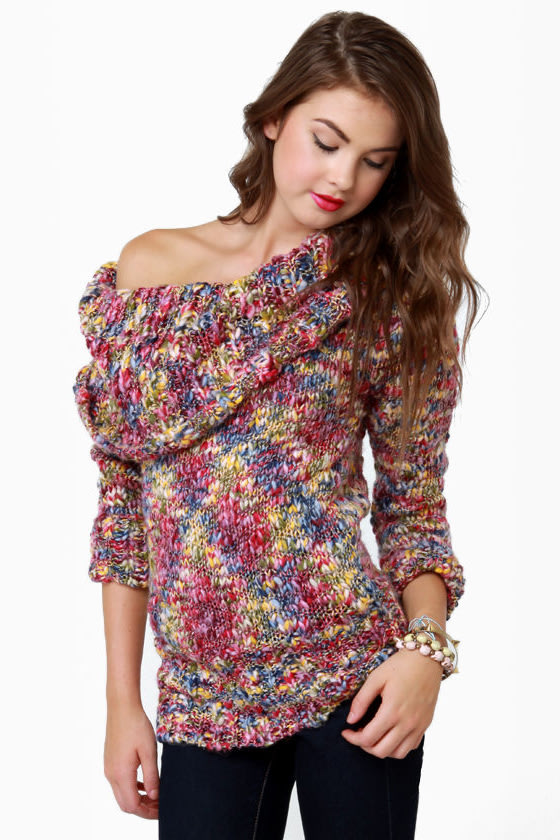Cute Knit Sweater - Multi Colored Sweater - $92.00 - Lulus