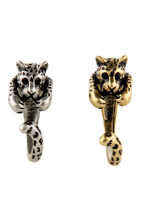 Cute Leopard Ring - Leopard Hug Ring - Gold Ring - Silver Ring - $10.00