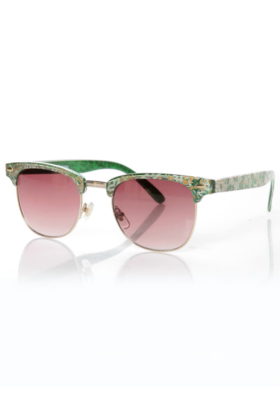 Soho Green Floral Sunglasses