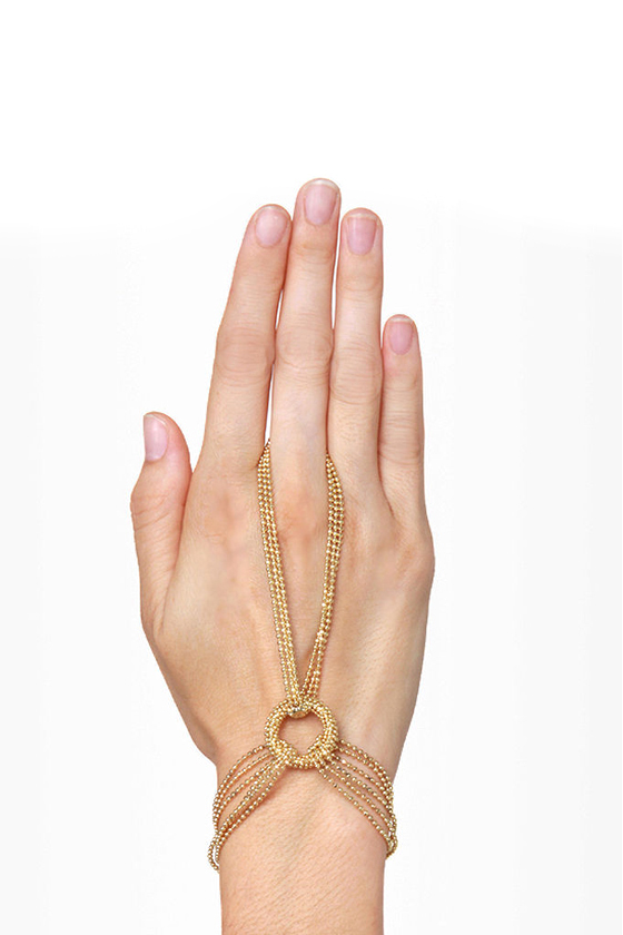 Give \'em the Ring-around Gold Harness Bracelet