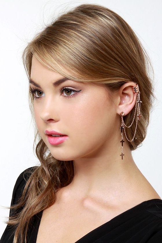 Wildfox Crossover Rose Gold Ear Cuff