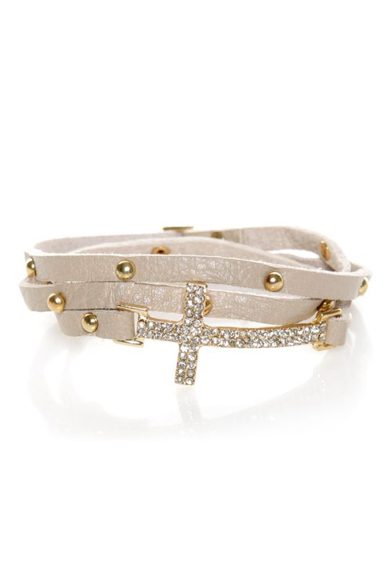 Cross the Pond Leather Wrap Bracelet