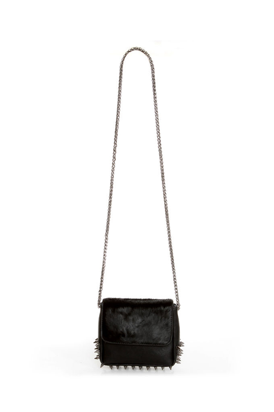Spike Cake Black Leather Purse
