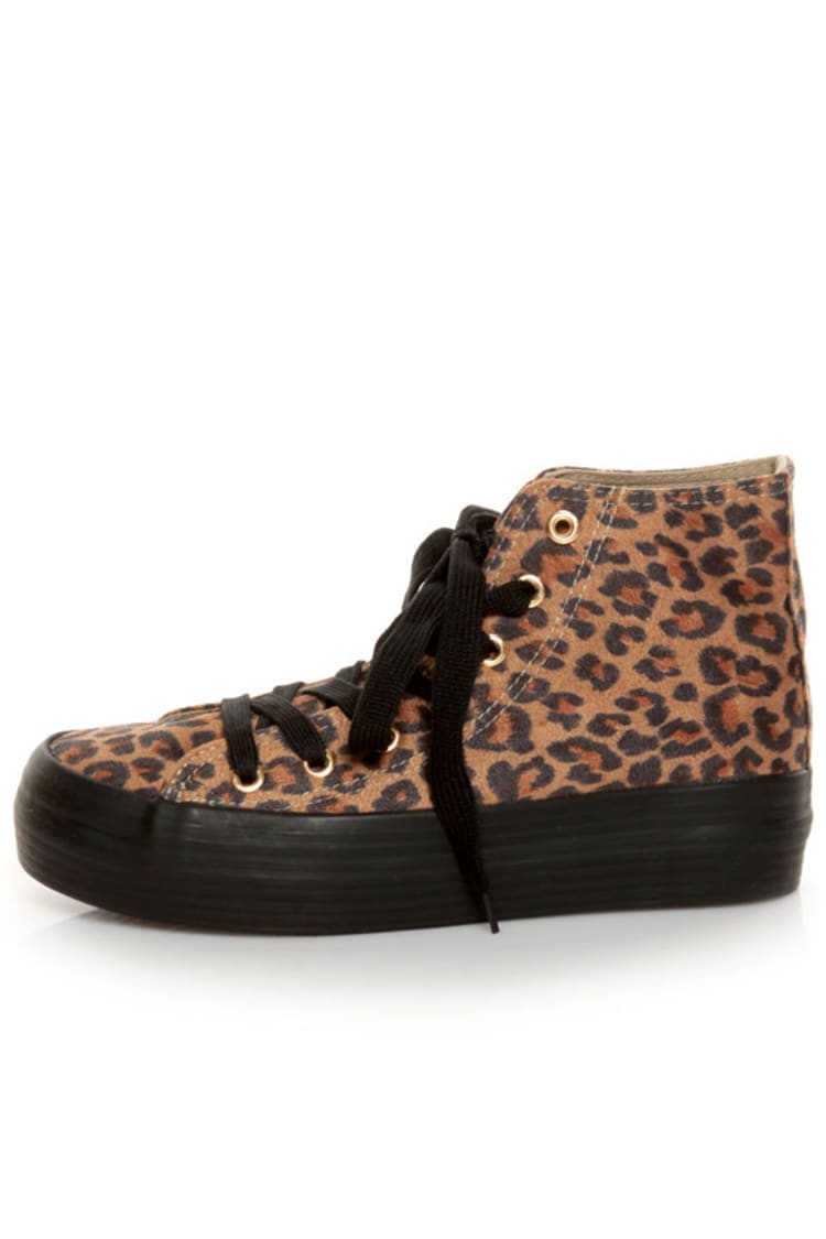 Vero Leopard Print Sneakers - - Lulus