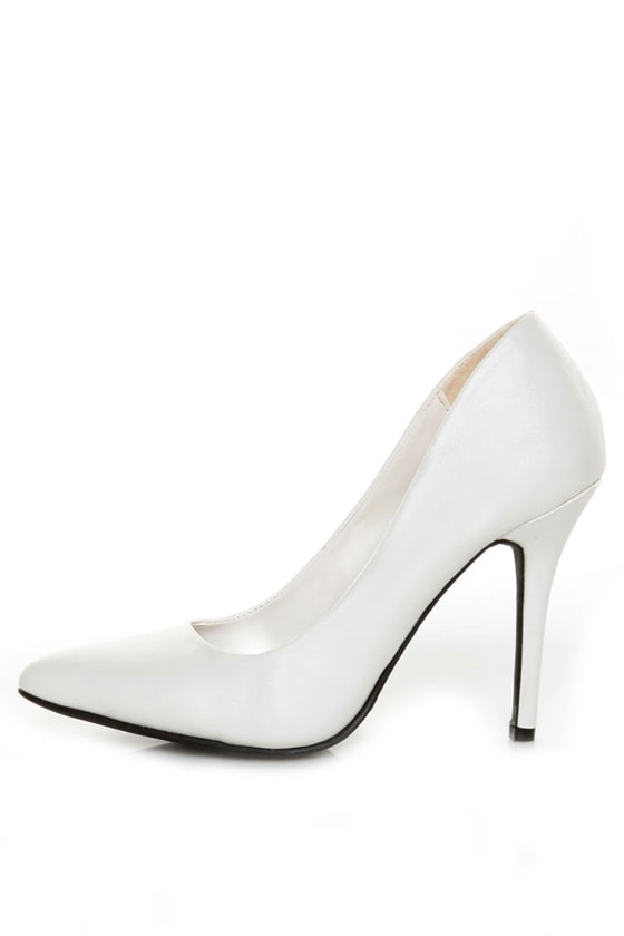 Anne Michelle Momentum 06 White Pointy Toe Pumps - $33.00 - Lulus