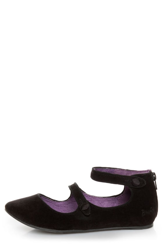 black mary jane ballet flats