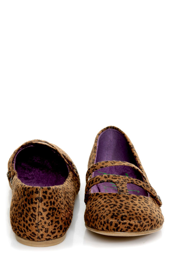 Blowfish Pippen Black and Rust Baby Cheetah Print Ballet Flats