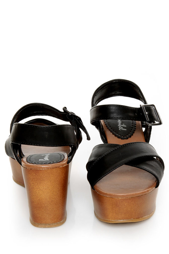Bonnibel Elmo Black Platform Wedge Sandals