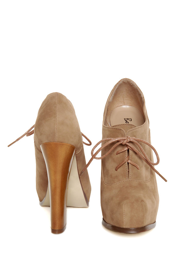 Bonnibel Elodie Camel Lace-Up Oxford Heels