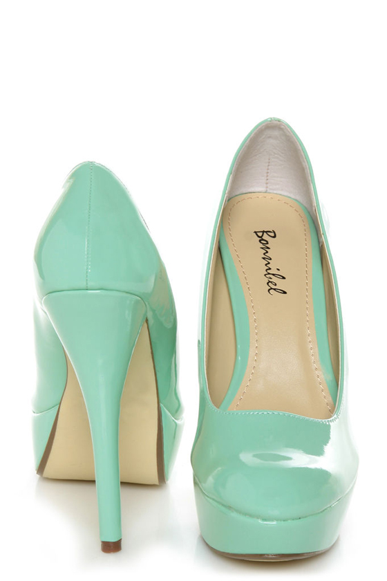 Bonnibel Monique 1N Mint Patent Platform Pumps