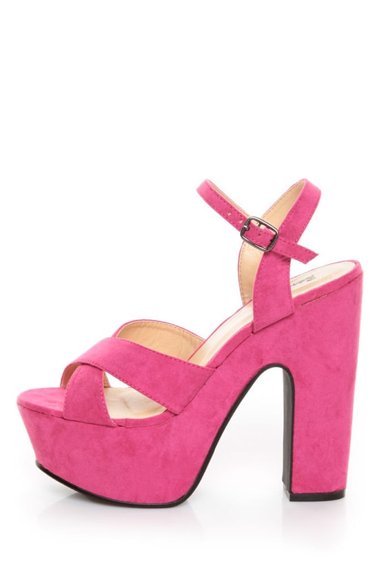 hot pink platform sandals