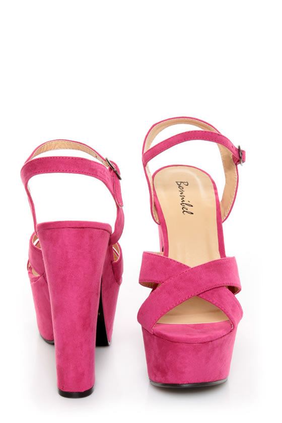 Bonnibel Portia 1 Hot Pink Platform Sandals