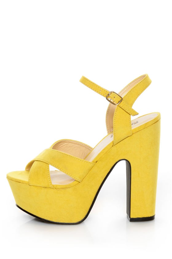 yellow platform heel