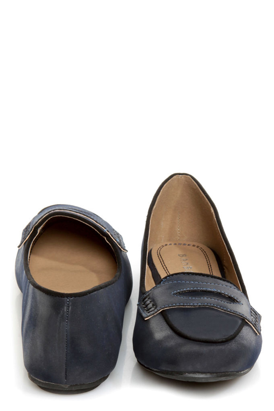 Bamboo Alive 04 Navy Blue Penny Loafers