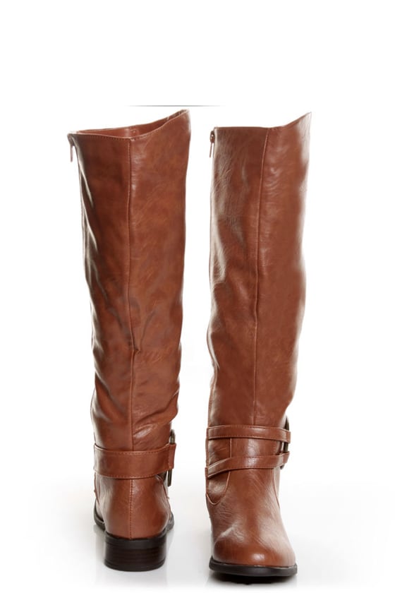 Bamboo Asiana 42 Chestnut Brown Belted Riding Boots