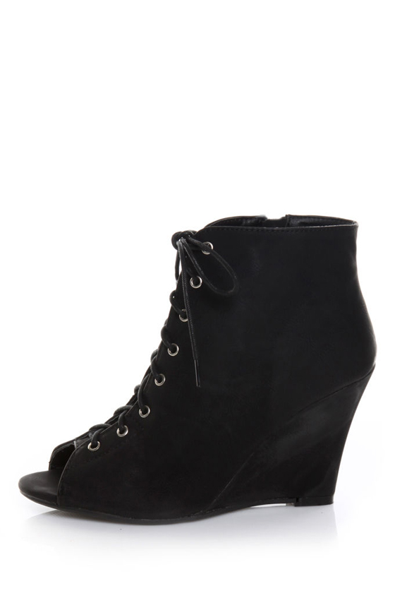 bamboo wedge booties