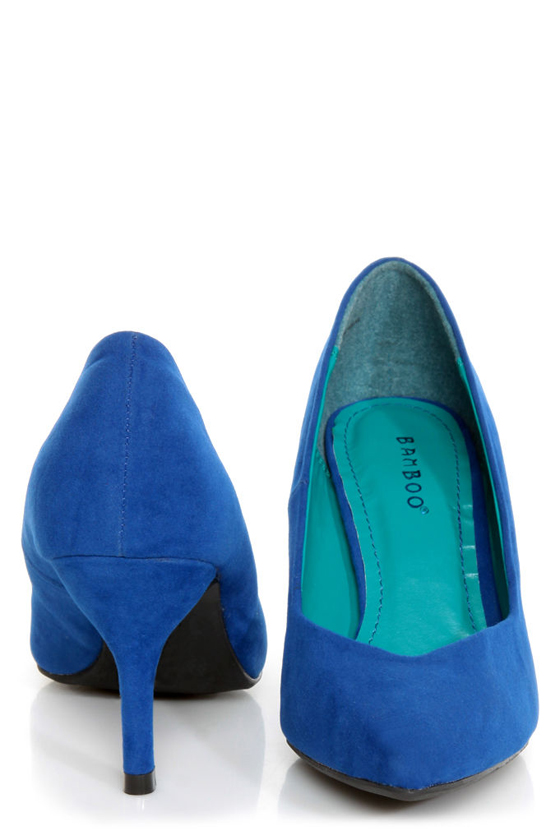 Bamboo Deluxe 01 Blue Pointed Pumps