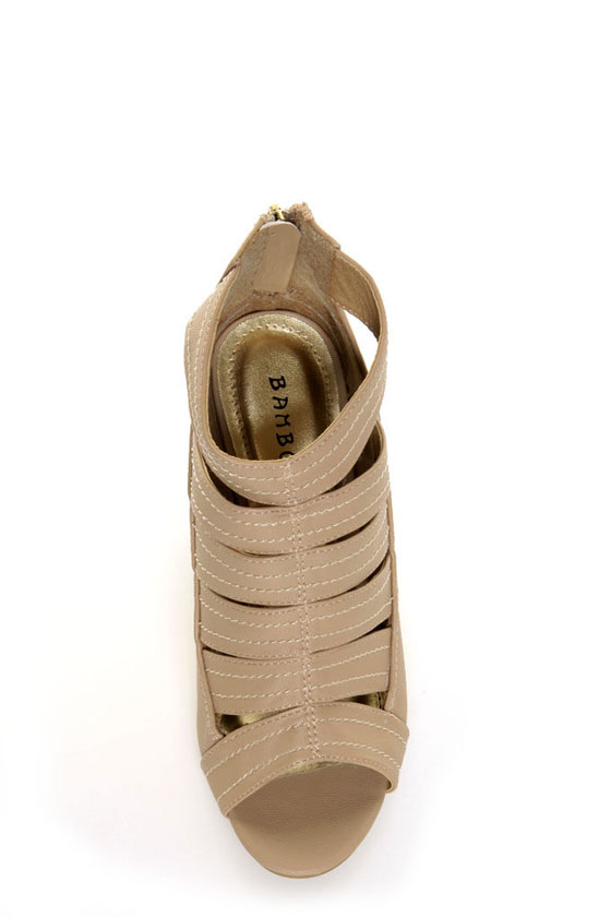 bamboo wedge booties