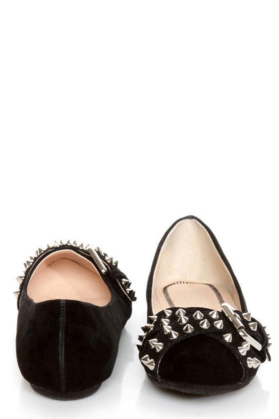 studded pointed flats