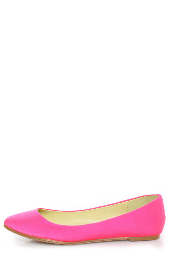 hot pink pointed flats