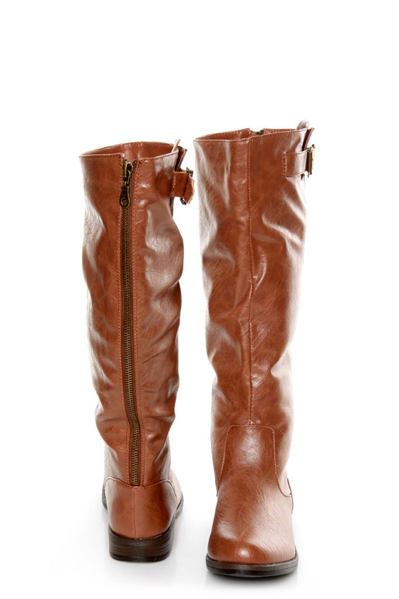 Bamboo Montage 01N Chestnut Knee-High Riding Boots
