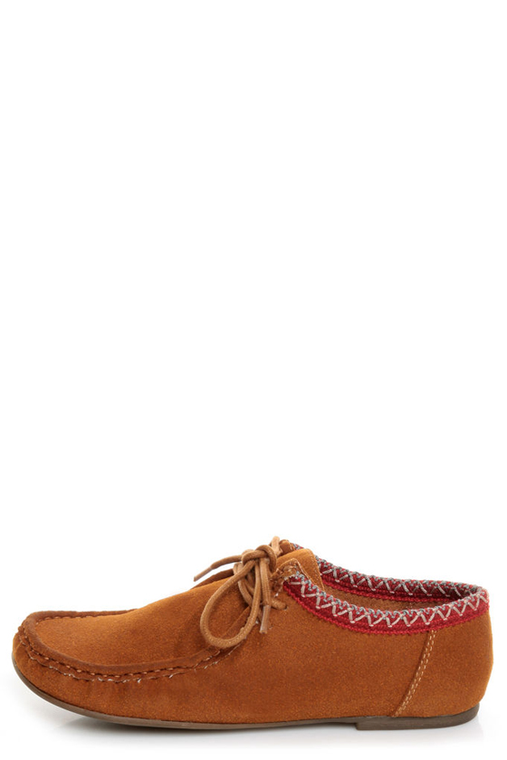 Bamboo Palazzo 01 Chestnut Lace-Up Moccasin Booties