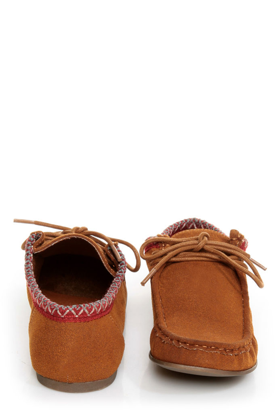 Bamboo Palazzo 01 Chestnut Lace-Up Moccasin Booties