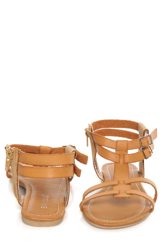 Bamboo Sherin 02 Natural Tan Gladiator Sandals