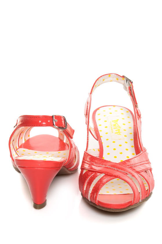 red slingback kitten heels