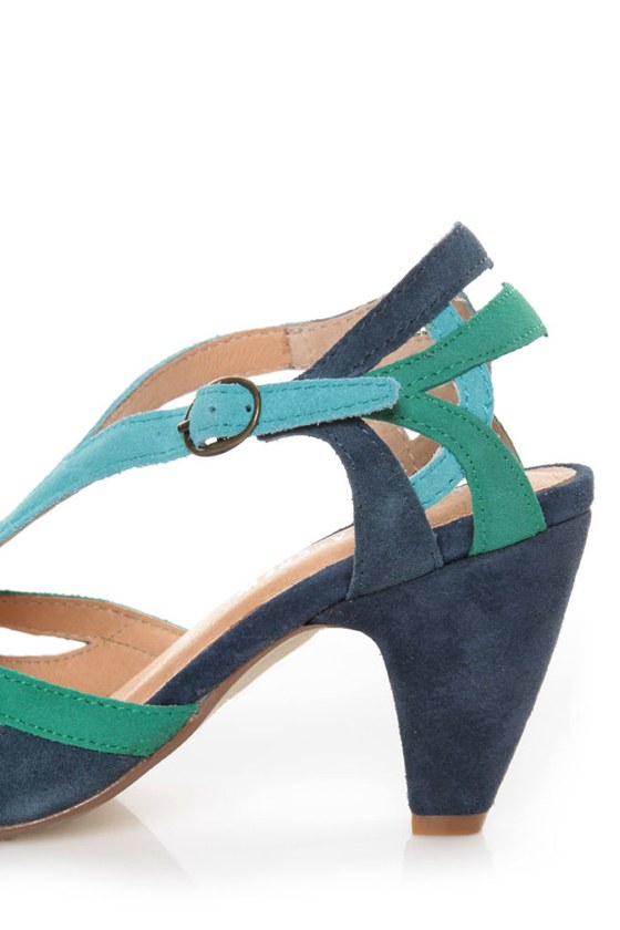green t strap heels