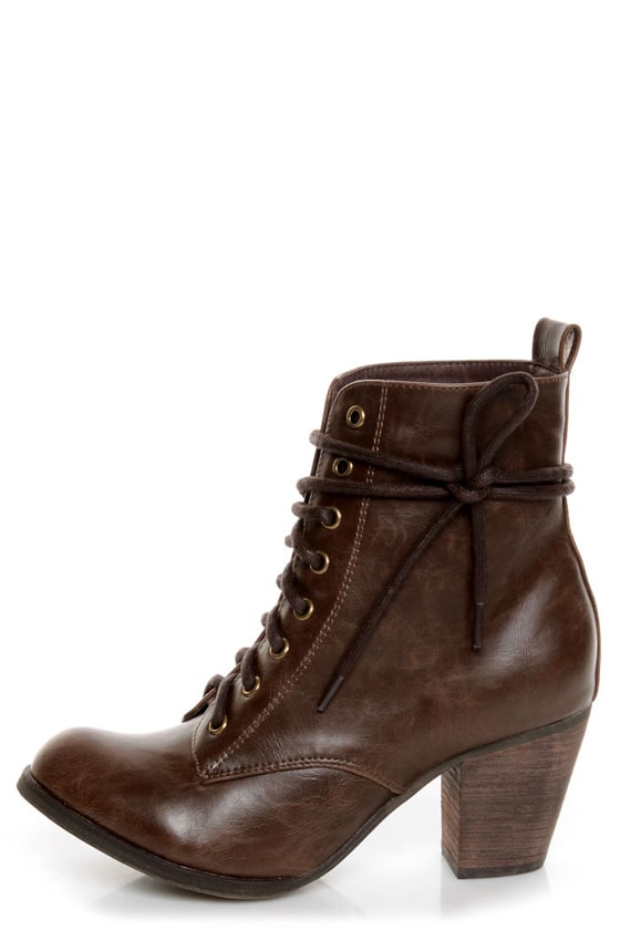 Chelsea Crew Detour Brown Lace-Up Ankle Booties - $77.00 - Lulus