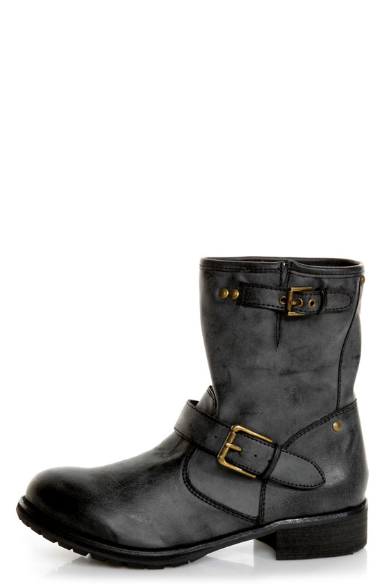 Chelsea Crew Galant Black Slouchy Belted Ankle Boots