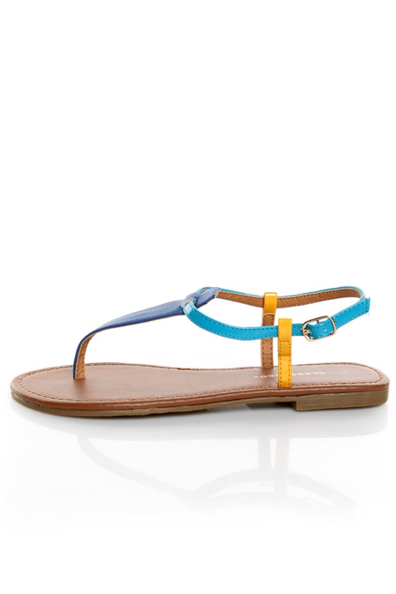 City Classified Gee Blue Combo Thong Sandals - $16.00 - Lulus