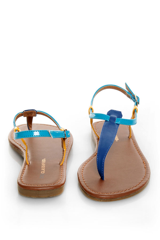 City Classified Gee Blue Combo Thong Sandals