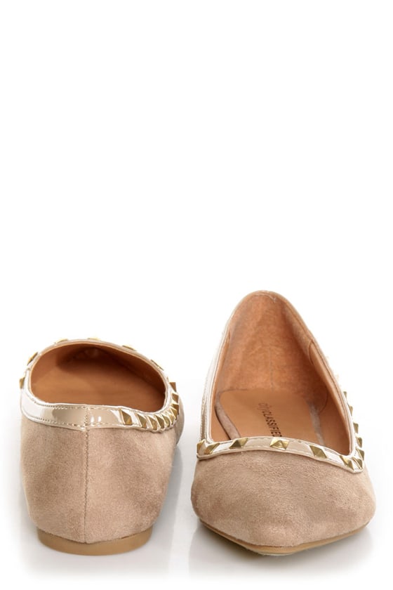 studded pointed flats
