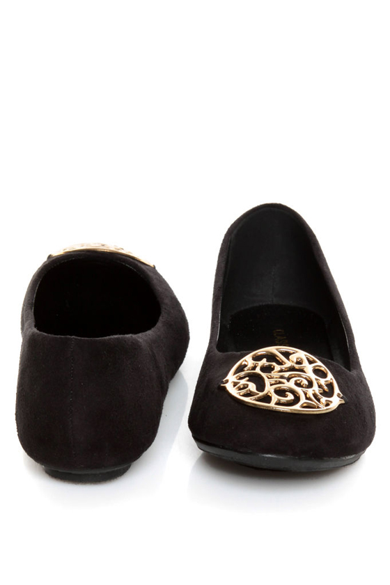 City Classified Quant Black Medallion Ballet Flats