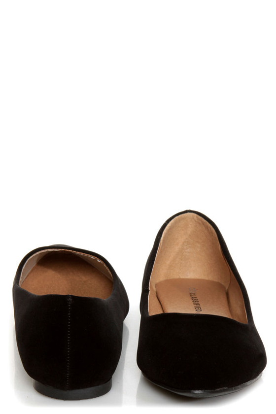 City Classified Sadler Black Pointed Flats