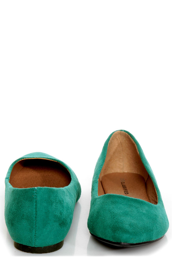 City Classified Sadler Dark Teal Pointed Flats