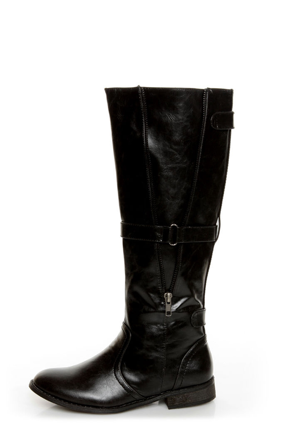 C Label Alexis 16 Black Unzipped Riding Boots