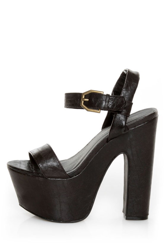 C Label Christian 8 Black Super Platform Sandals