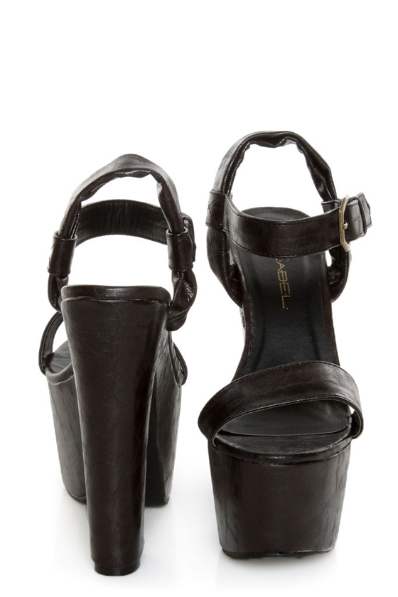 C Label Christian 8 Black Super Platform Sandals