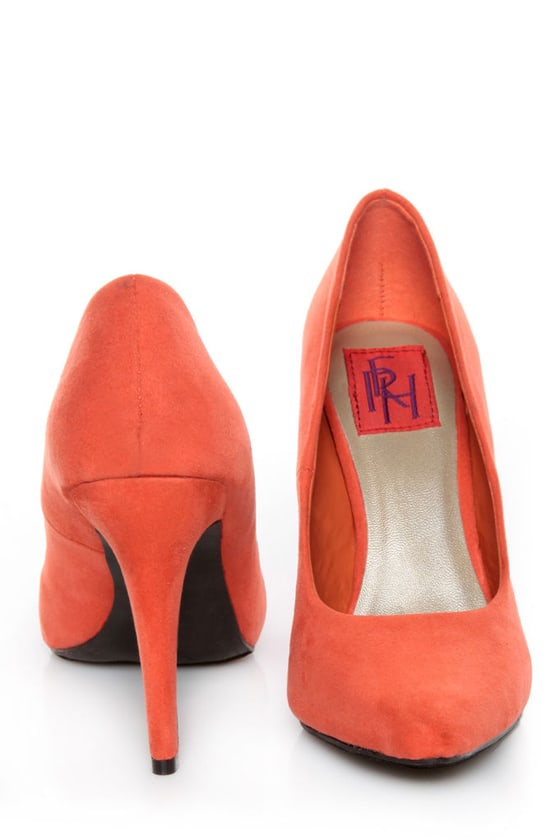 coral pointed heels