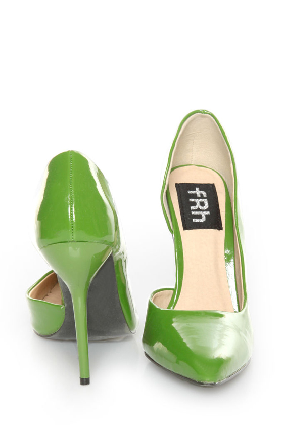 Fahrenheit Zara 01 Green Patent Pointed D\\\\\\\\\\\\\\\'Orsay Pumps